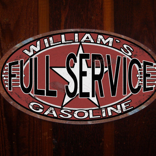 Personalized custom vintage tin Gas and Oil sign