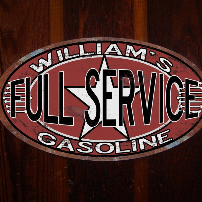Personalized custom vintage tin Gas and Oil sign
