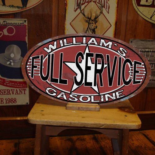 Personalized, Custom, Vintage Tin Gas & Oil Sign