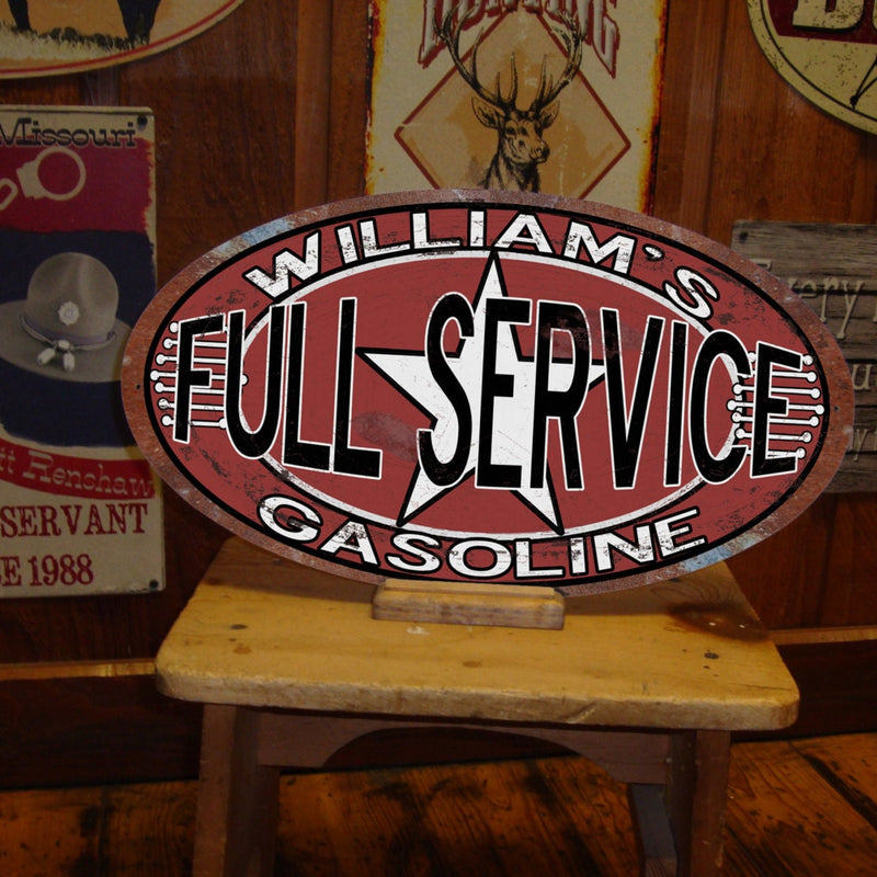 Personalized, Custom, Vintage Tin Gas & Oil Sign