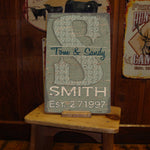 Monogram Family Name Tin Sign - Personalized