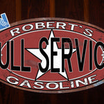 Vintage, Full Service Gasoline Tin Sign - Personalized