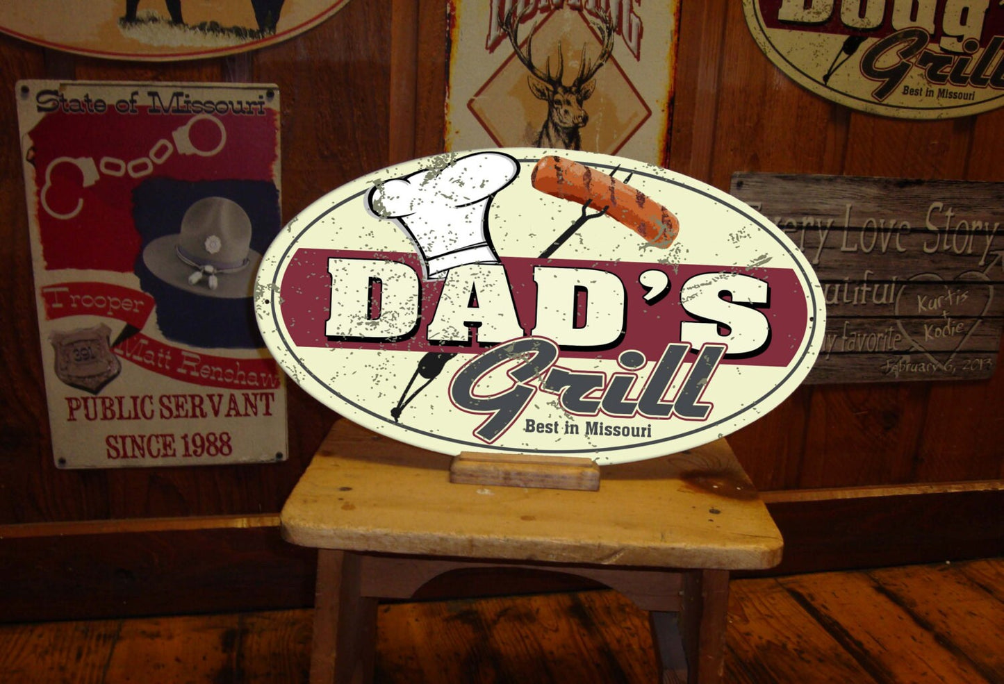 Dad's Grill Custom Tin Sign