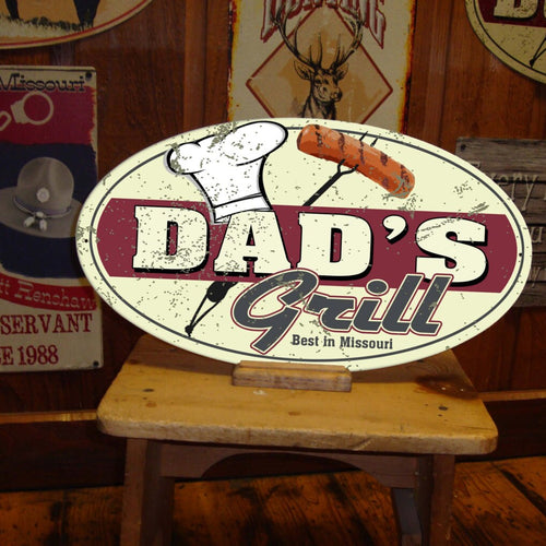 Dad's Grill Custom Tin Sign
