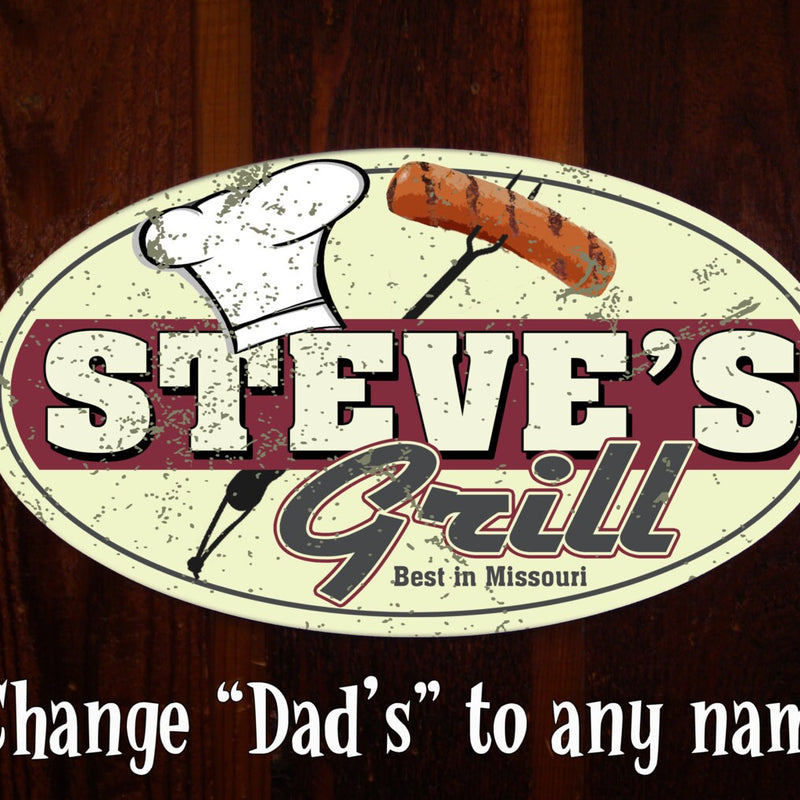 Dad's Grill Custom Tin Sign