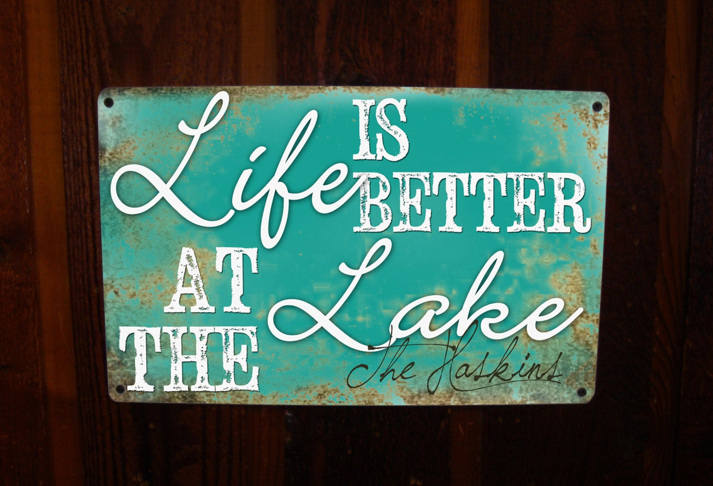 Lake House Sign - Custom, Vintage, Personalize Tin Sign