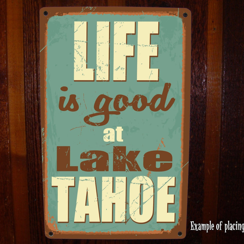 Lake House Sign. Custom, Vintage Lake Sign on Tin. Lake Cabin Sign