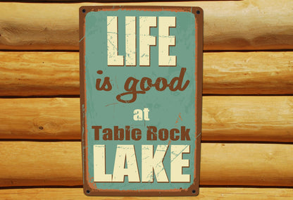 Lake House Sign. Custom, Vintage Lake Sign on Tin. Lake Cabin Sign