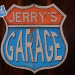 Route 66 Shield Custom Garage Tin Sign. Custom Tin Sign