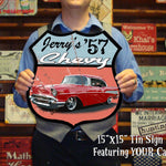 Custom Tin Sign - Featuring YOUR Car! Route 66 Tin Sign