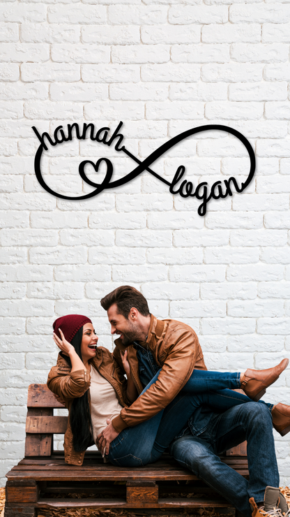 Infinity Heart Sign With Names